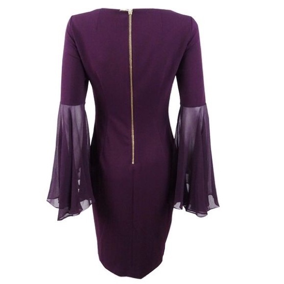 Calvin Klein Chiffon Sleeve Dress - Picture 3 of 7